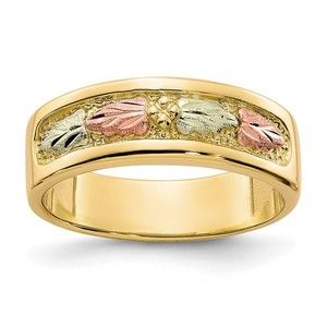 10k Tri-color Black Hills Gold Ring, Size 7